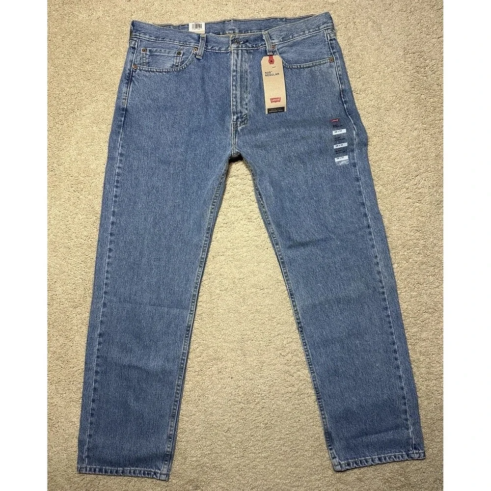 Levi's Men's 505 Straight Leg Jeans, Size 38x32, Regular Fit Denim Pants